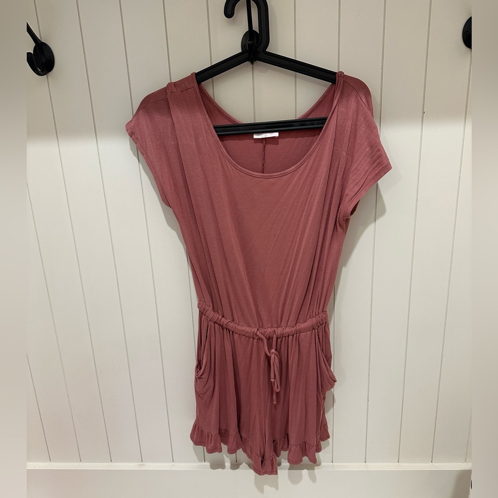 Pink Lily Ruffle Romper